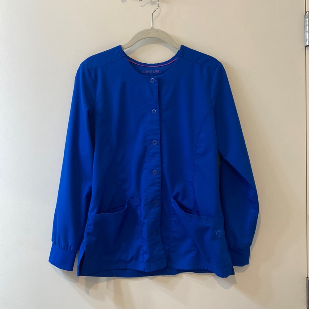 COPY - Purple Label by Healing Hands Royal Blue Scrub Jacket Size XS